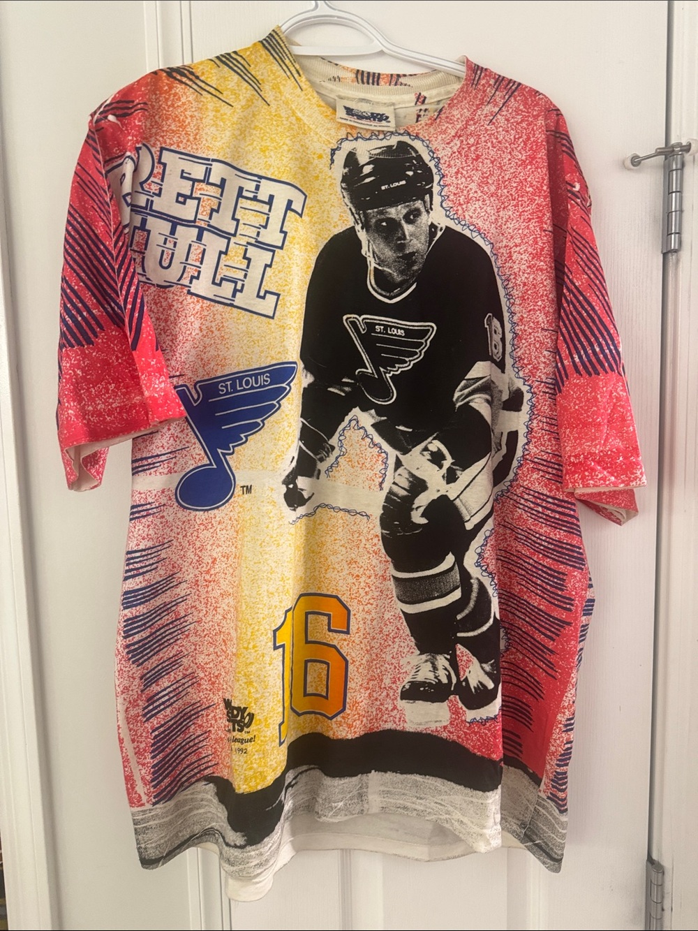 Vintage St. Louis Hockey Graphic Tee - Red, Yellow, Black